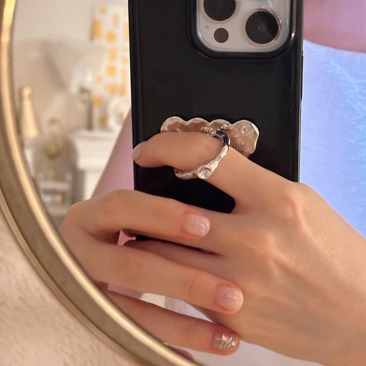 소유마실(SOYOUMASIL) Blissful heart ring tok Silver