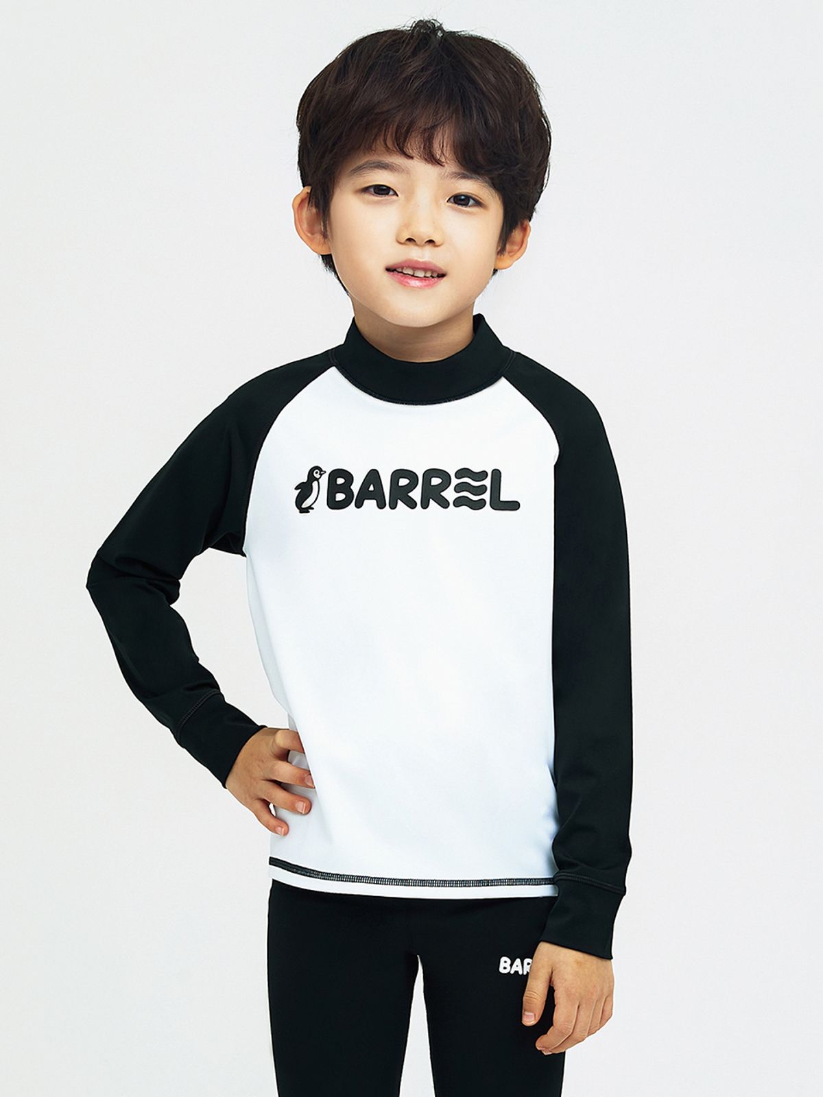 배럴(BARREL) 키즈 에센셜 래쉬가드 화이트 (B4SKWRG301WHT)
