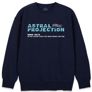 아미 레터링 루즈핏 맨투맨_네이비