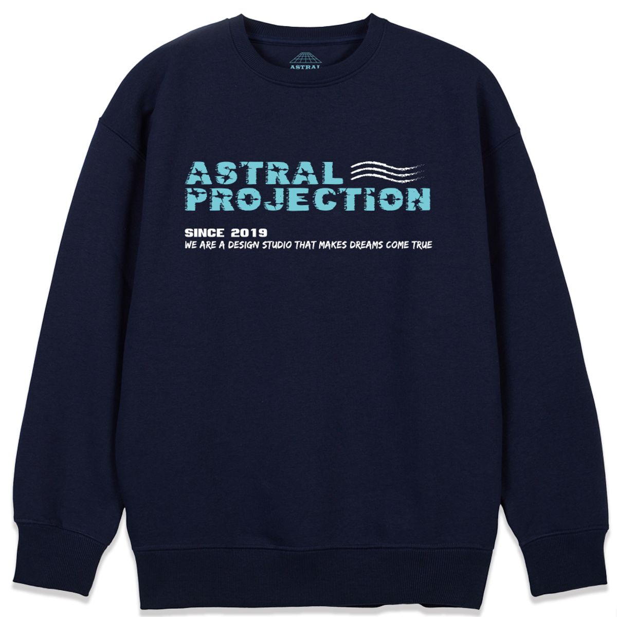 아스트랄 프로젝션(ASTRAL PROJECTION) 아미 레터링 루즈핏 맨투맨_네이비