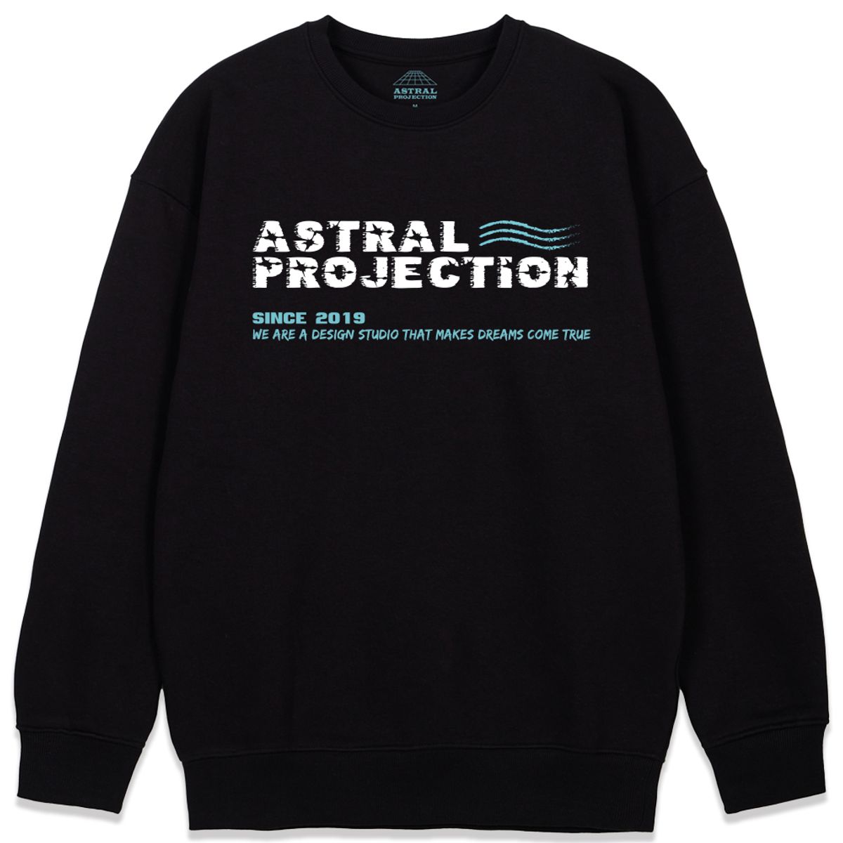 아스트랄 프로젝션(ASTRAL PROJECTION) 아미 레터링 루즈핏 맨투맨_블랙