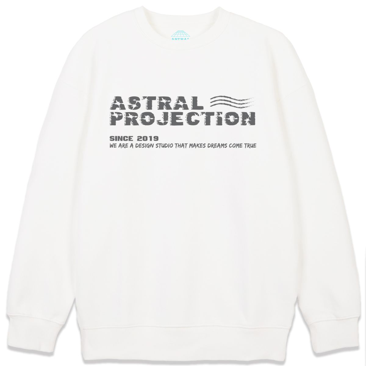 아스트랄 프로젝션(ASTRAL PROJECTION) 아미 레터링 루즈핏 맨투맨_화이트