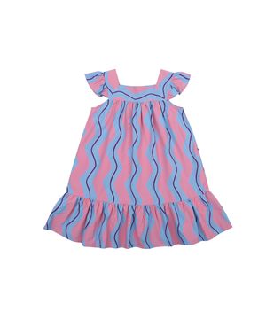 웨이브 스트라이프 드레스_핑크