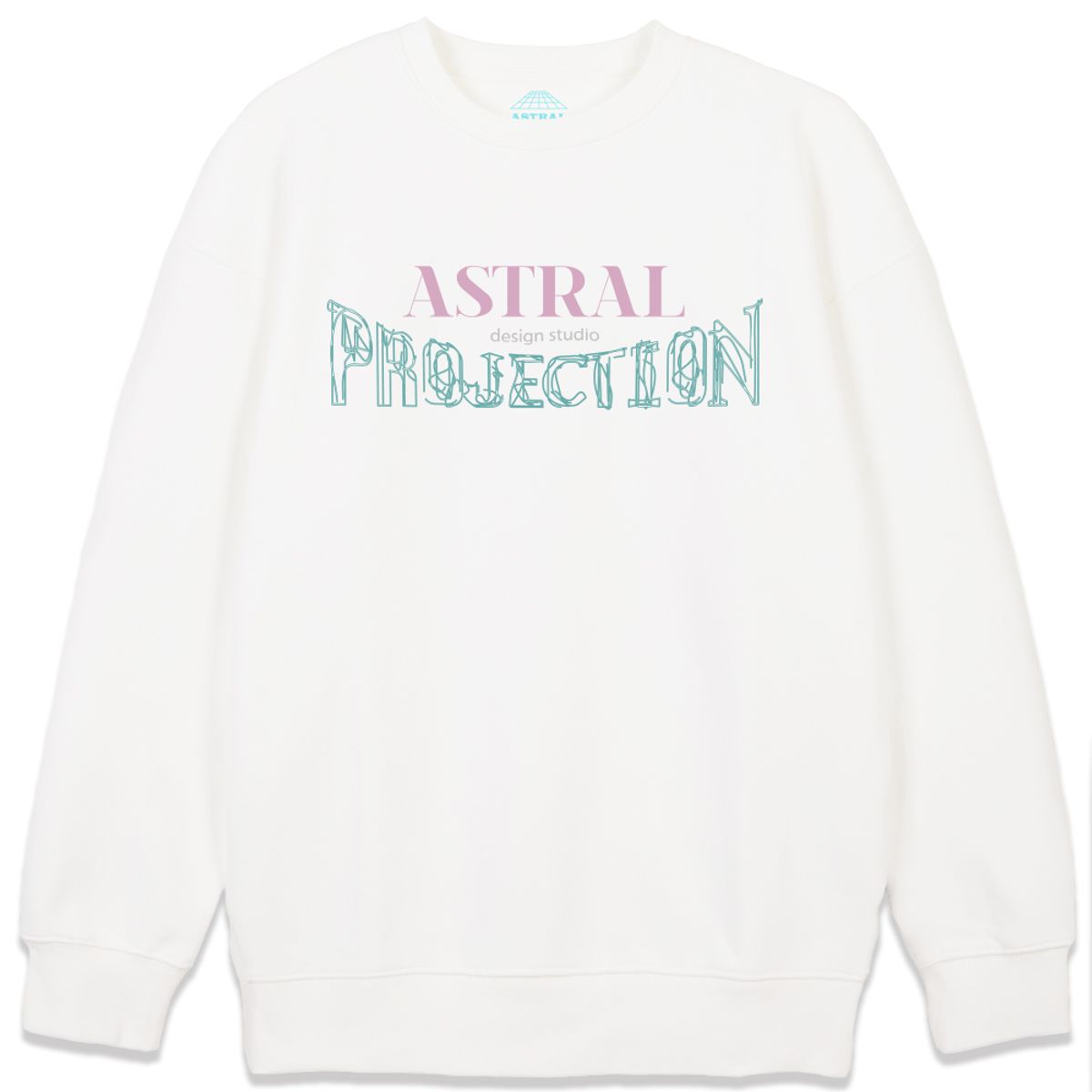 아스트랄 프로젝션(ASTRAL PROJECTION) 아치 로고 루즈핏 맨투맨_화이트