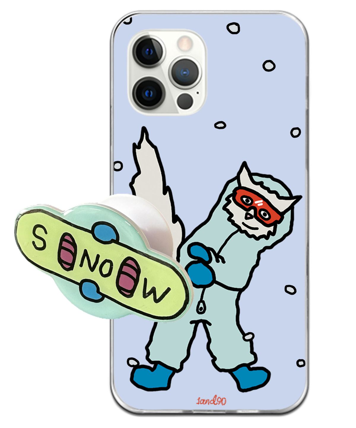 원앤나인티(1AND90) [젤하드 케이스 에폭시 스마트톡 세트] SNOW BOARDER MYAKI