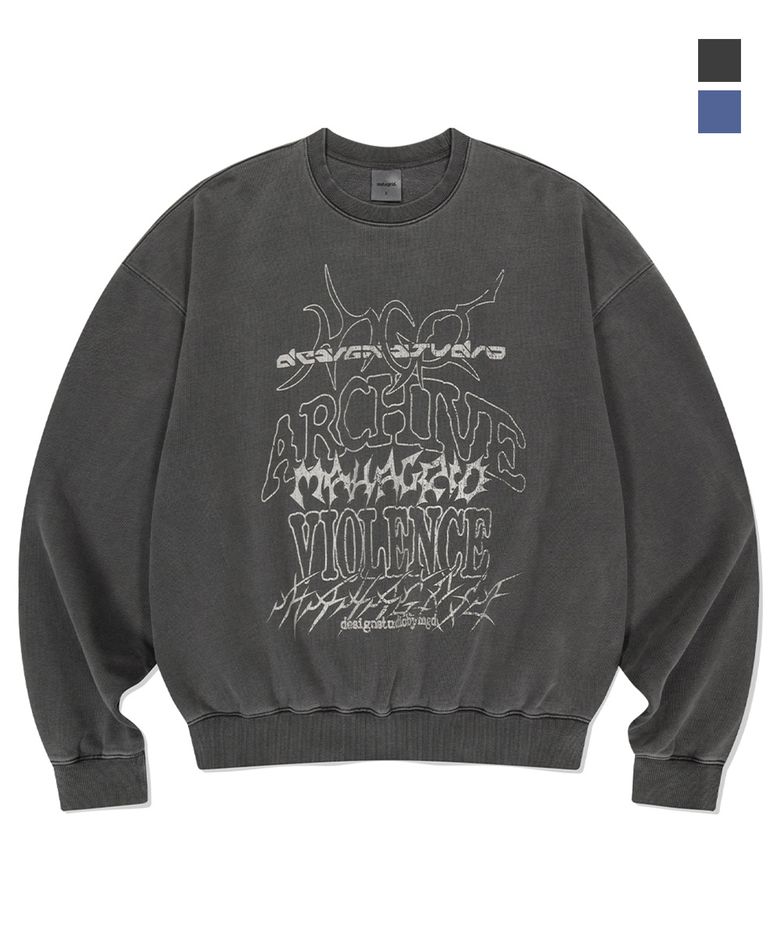 MULTI-LOGO PIGMENT SWEATSHIRT_2colors