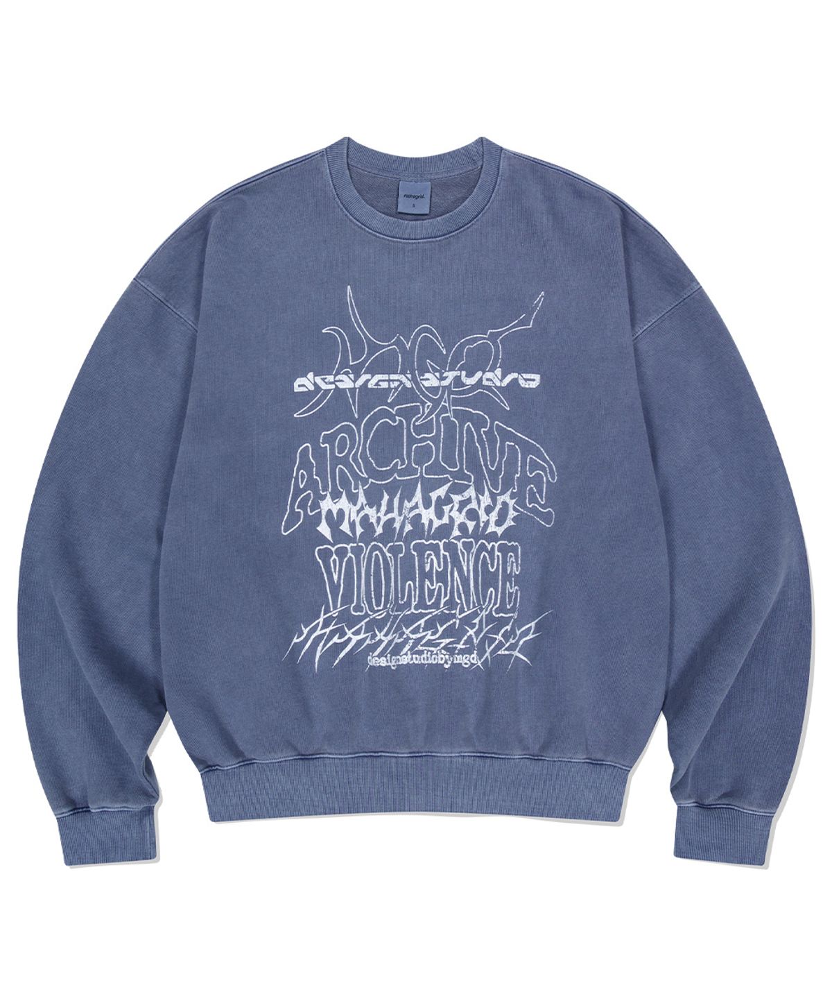 마하그리드(MAHAGRID) MULTI-LOGO PIGMENT SWEATSHIRT BLUE(MG2ESMM450A)