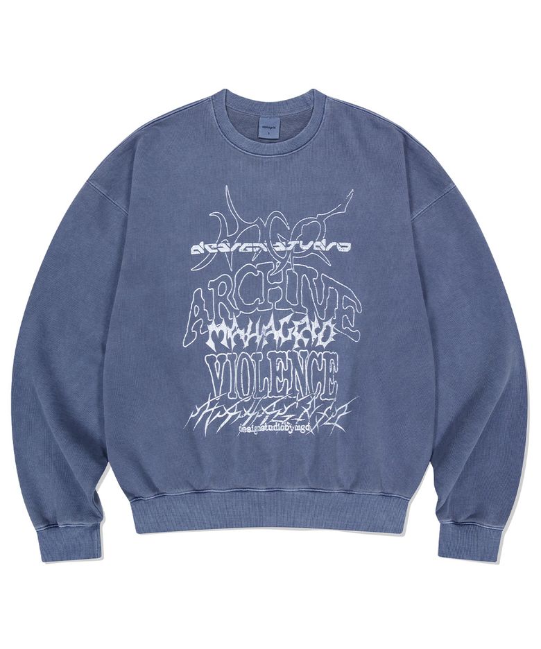 MULTI-LOGO PIGMENT SWEATSHIRT BLUE(MG2ESMM450A)
