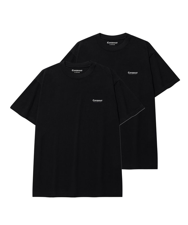 [2PACK] 쿨 코튼 티셔츠 Black+Black