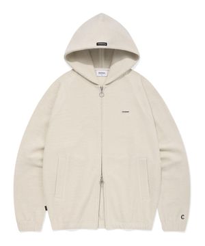 헤링본 후디 집업 오트밀