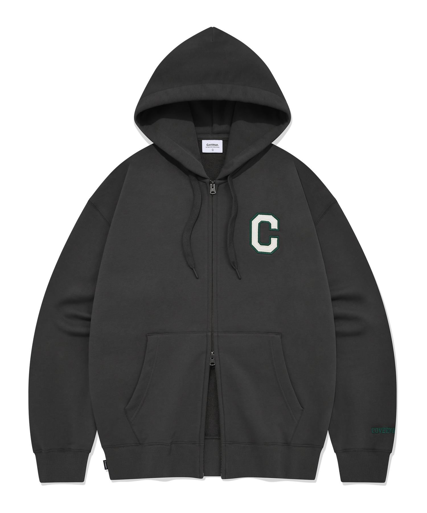 パーカー・フーディ COVERNAT C logo hoodie charcoal MUSINSA公式 | COVERNAT C logo hoodie zip-up charcoal