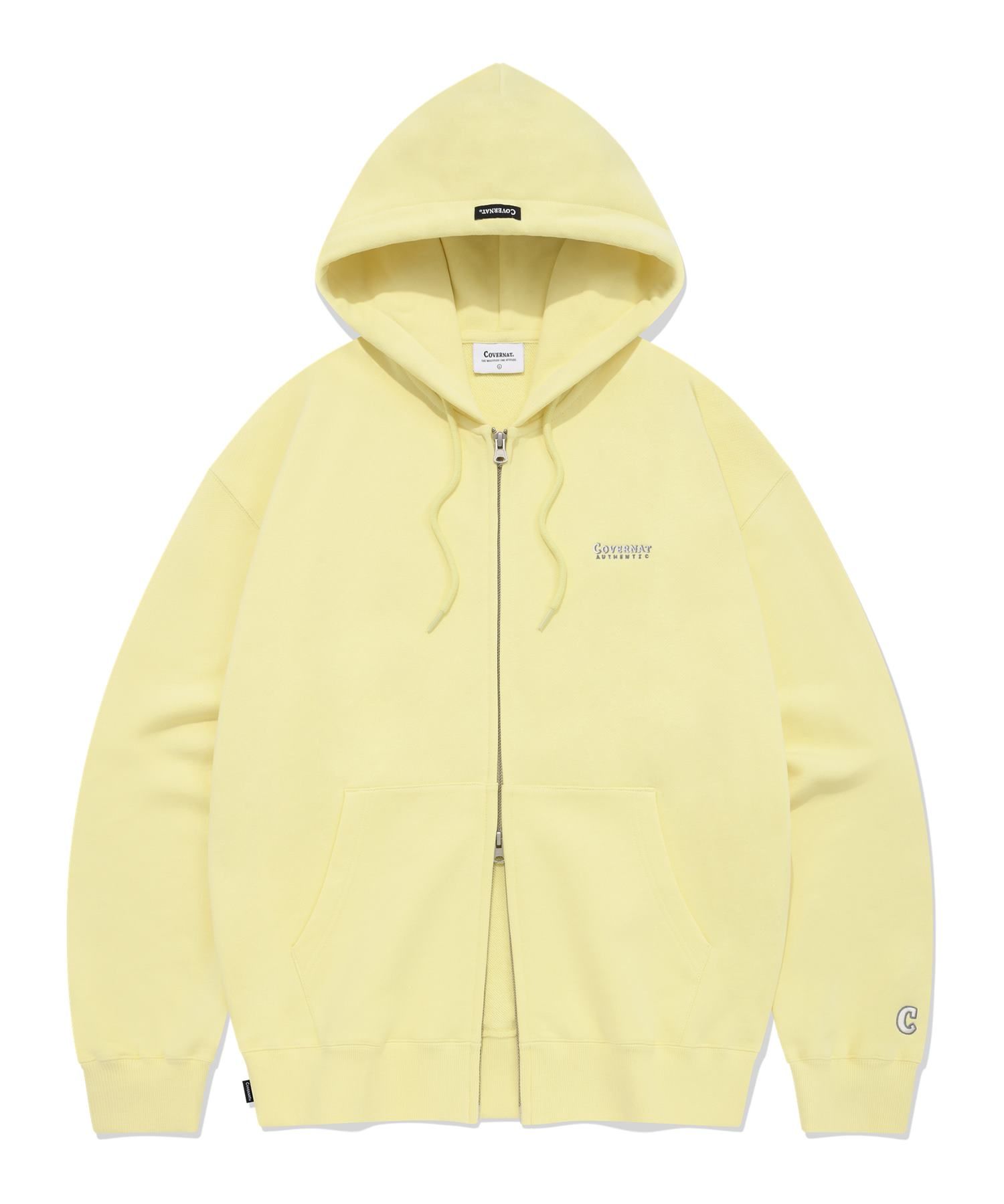 ★COVERNAT★ C Logo Fleece Hoodie Zip-Up Light Yellow C Logo Fleece Hooded Zip-Up Light Yellow - Covernat | 60