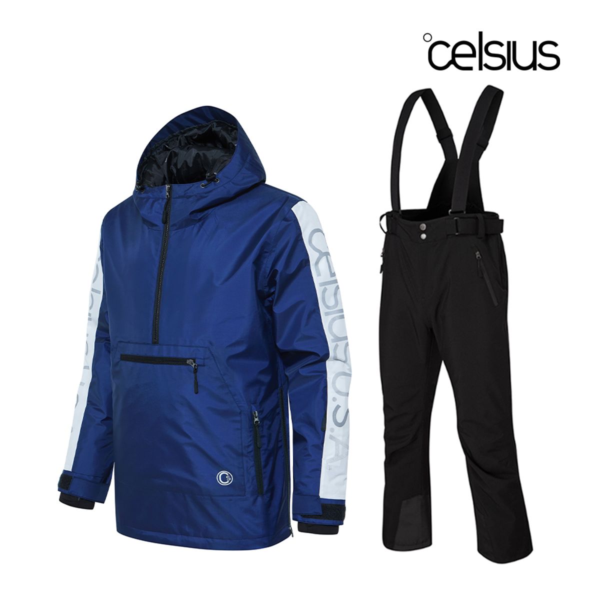 셀시우스(CELSIUS) [SET] 헨리 베이직 스트레치 빕 스키복 보드복 세트 네이비
