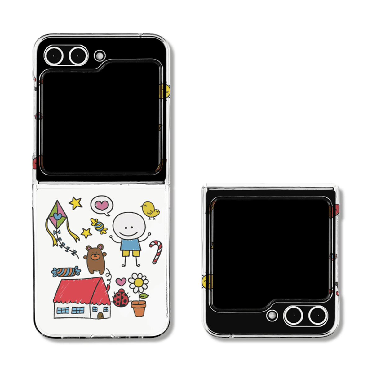 아칸(AKAN) 행복한우리 Z플립5 클리어 하드 케이스