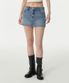 우먼즈 로 라이즈 데님 미니 스코츠 [라이트 인디고]