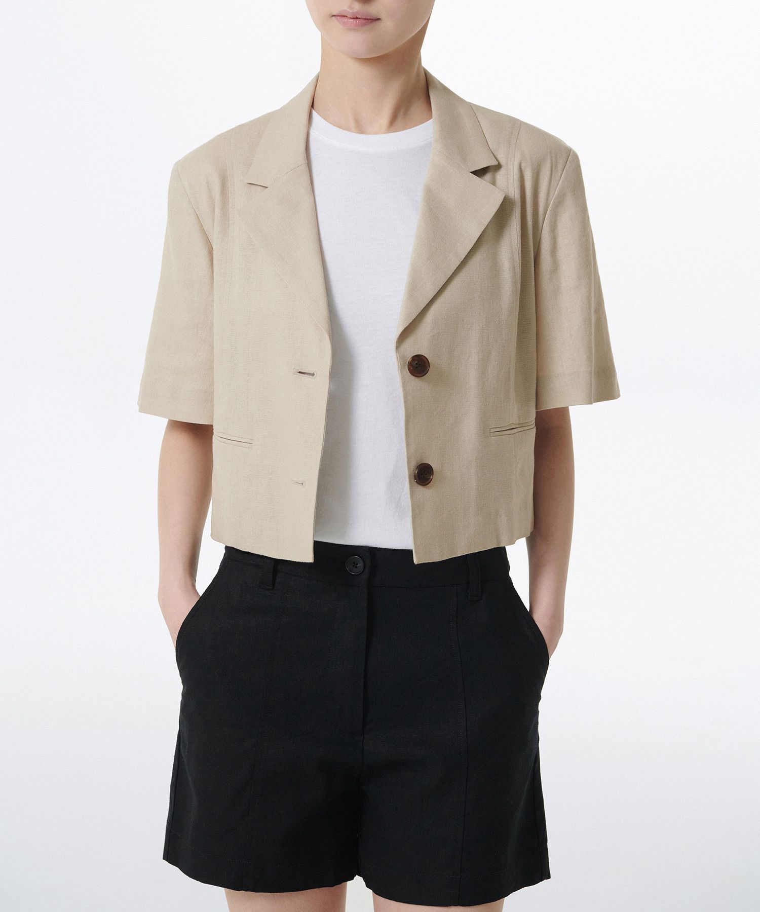 ジャケット・アウター MUSINSA STANDARD CROPPED BLAZER BEIGE MUSINSA | MUSINSA STANDARD WOMAN Women's Linen Like Crop