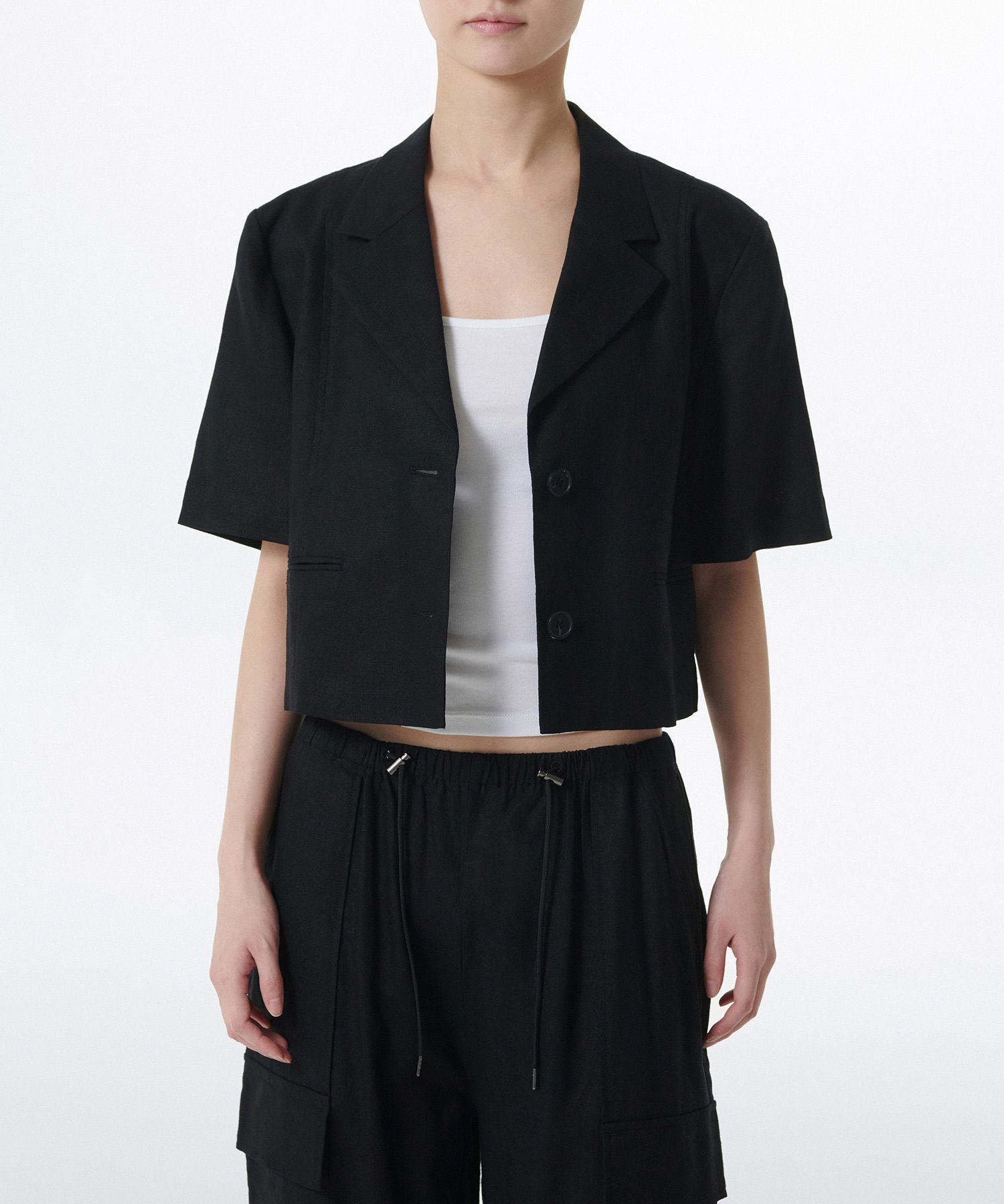 MUSINSA STANDARD ■ LIGHTWEIGHT CROPPED SHORT SLEEVE BLAZER MUSINSA | MUSINSA STANDARD WOMAN [Cool Standard] Women's