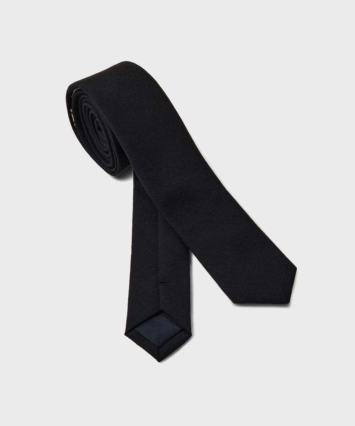 유니온블루(UNION BLUE) [DESK] WOOL SLIM TIE [BLACK]