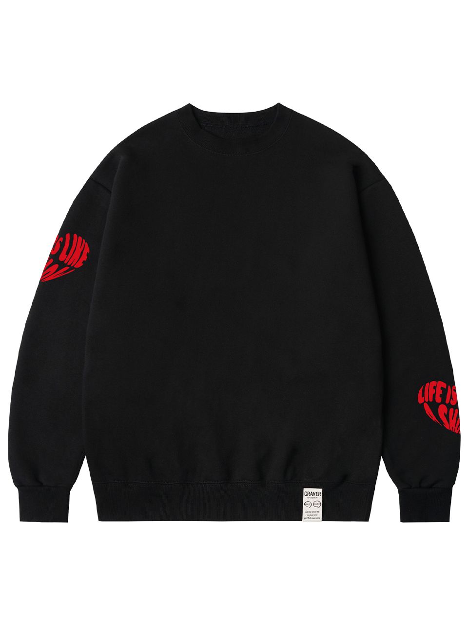 [GRAVER]★MULTI LIFE LOGO HEART SWEATSHIRT MUSINSA | GRAVER [UNISEX]Multi-Life Logo Heart Sweatshirt_Black