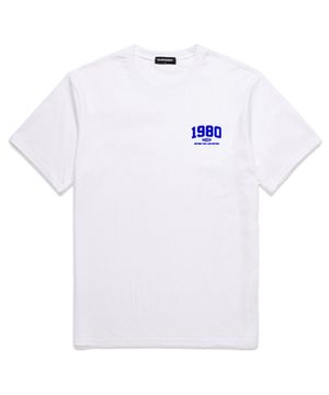 MINI 1980 오버핏 반팔 티셔츠 (VS0050) 화이트/블루