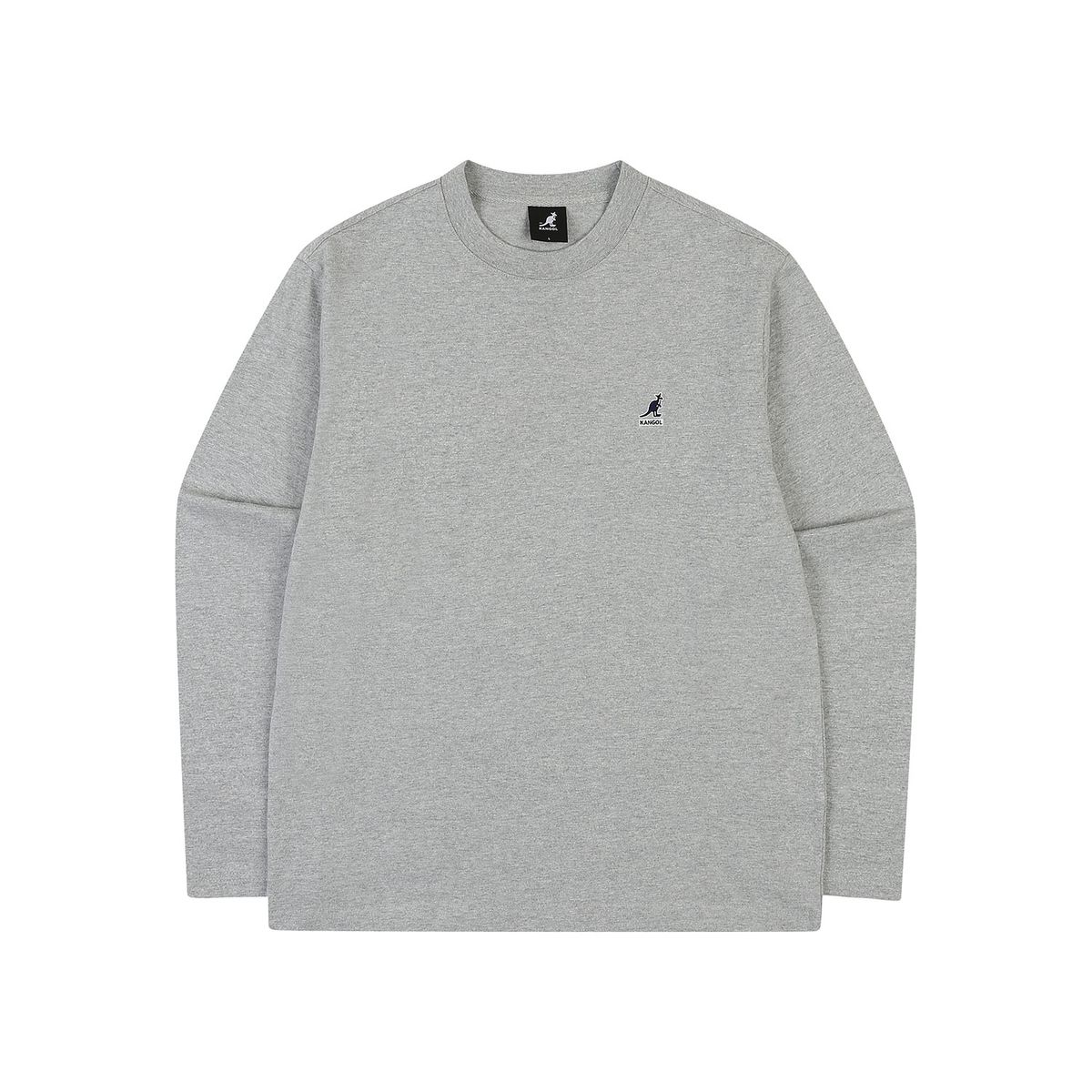 캉골(KANGOL) 베이직 롱슬리브 티셔츠 3529 멜란지그레이