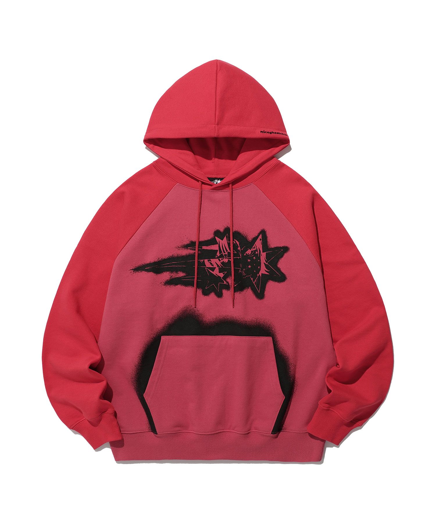 ★Nice Ghost Club★BUNNYBEAR SPRAY ARTWORK HOODIE MUSINSA | NICE GHOST CLUB RABBIT OR BEAR HOODIE_BLACK