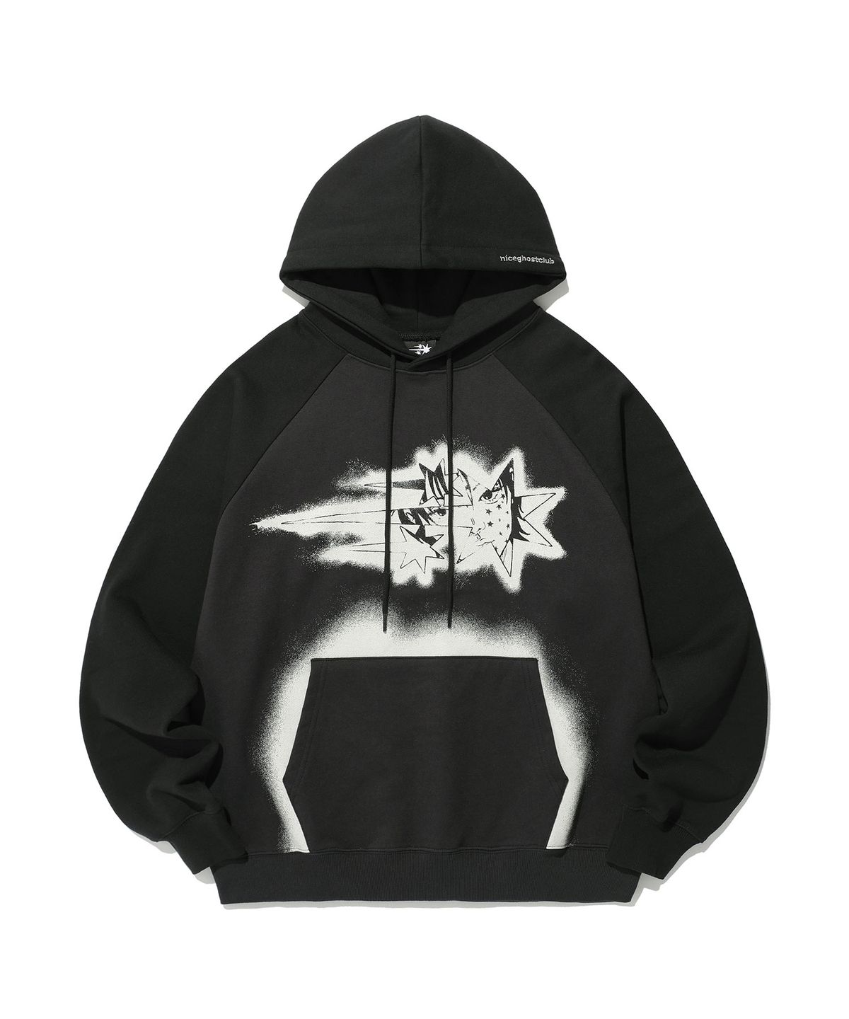 나이스고스트클럽(NICEGHOSTCLUB) SPRAY ANIME HOODIE_CHARCOAL(NG2ESUM413A)