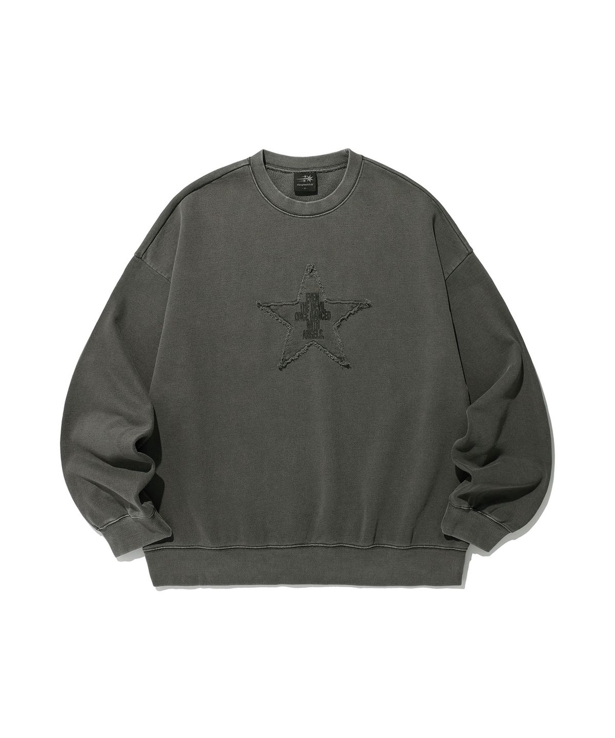 나이스고스트클럽(NICEGHOSTCLUB) STAR SLOGAN PIGMENT SWEATSHIRTS_CHARCOAL(NG2ESUM443A)
