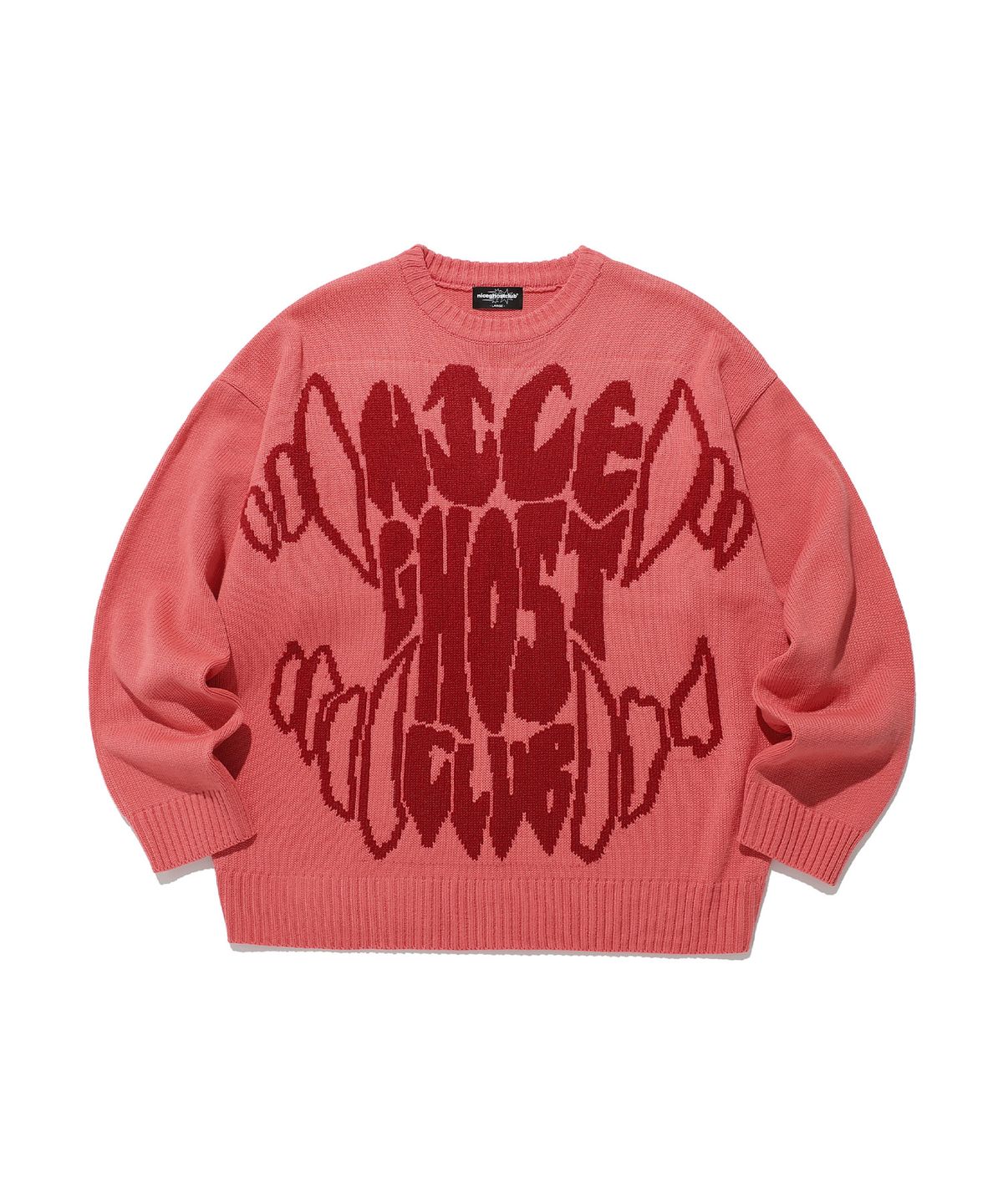 나이스고스트클럽(NICEGHOSTCLUB) MONSTER TEETH LOGO KNIT_PINK(NG2ESUK600A)