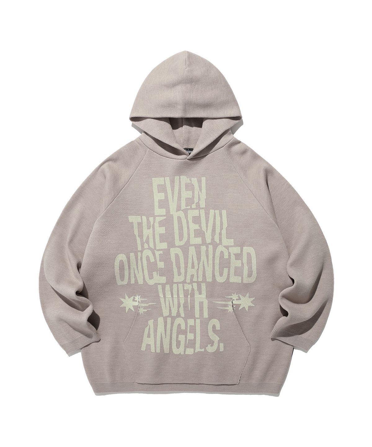 나이스고스트클럽(NICEGHOSTCLUB) EVEN THE DEVIL KNIT HOODIE_BEIGE(NG2ESUK610A)