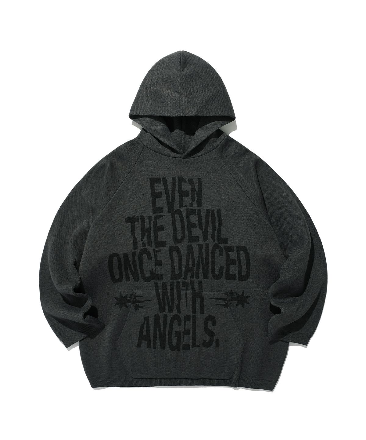나이스고스트클럽(NICEGHOSTCLUB) EVEN THE DEVIL KNIT HOODIE_CHARCOAL(NG2ESUK610A)