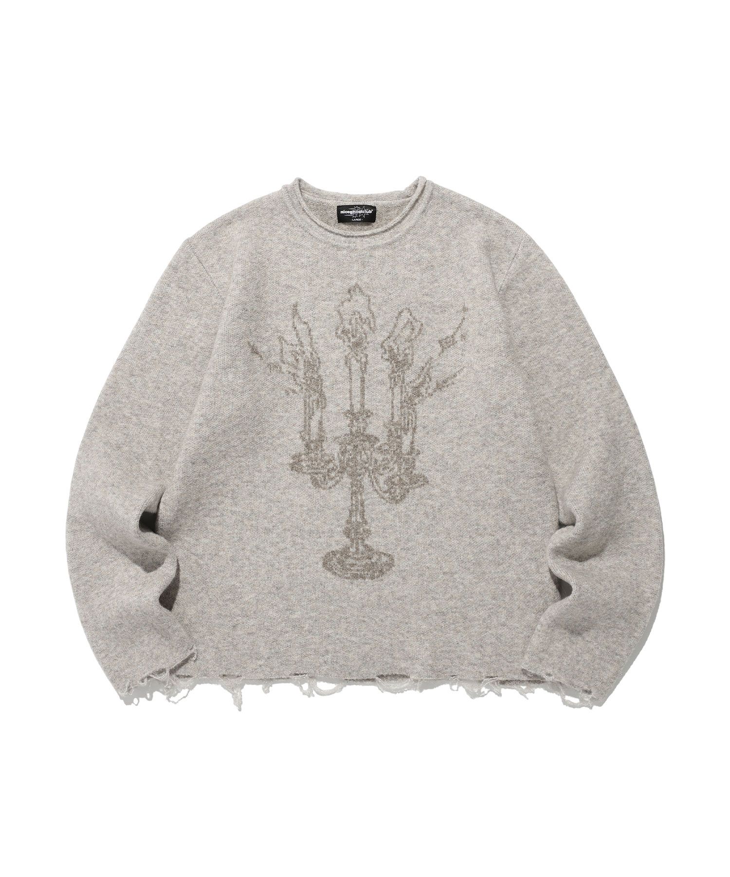 Tシャツ・カットソー [NICEGHOSTCLUB]CANDLE L/S KNIT TEE_BEIGE(NG2ESUK603A) MUSINSA | NICE GHOST CLUB CANDLE L/S KNIT TEE_BEIGE(NG2ESUK603A)