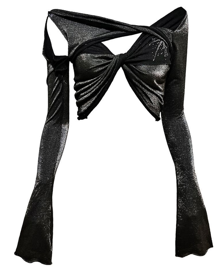 Warp Crystal T-shirt -black