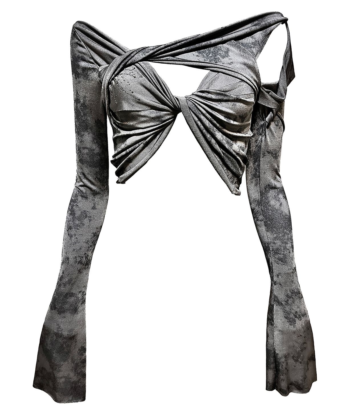 메조쿤스트(MEZZOKUNST) Warp Crystal T-shirt -gray