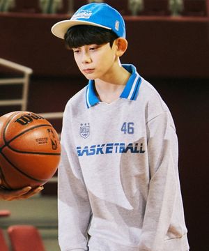 스포츠 카라 맨투맨(K241TS050P) 멜란지 그레이