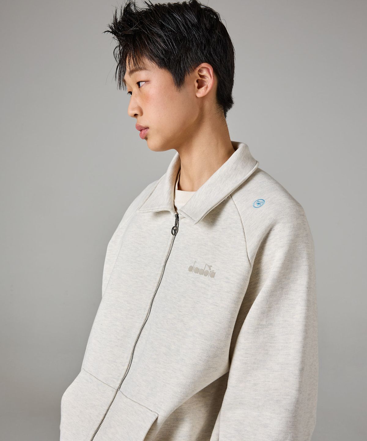디아도라(diadora) 컴피 스웻 집업 자켓 MELANGE GREY