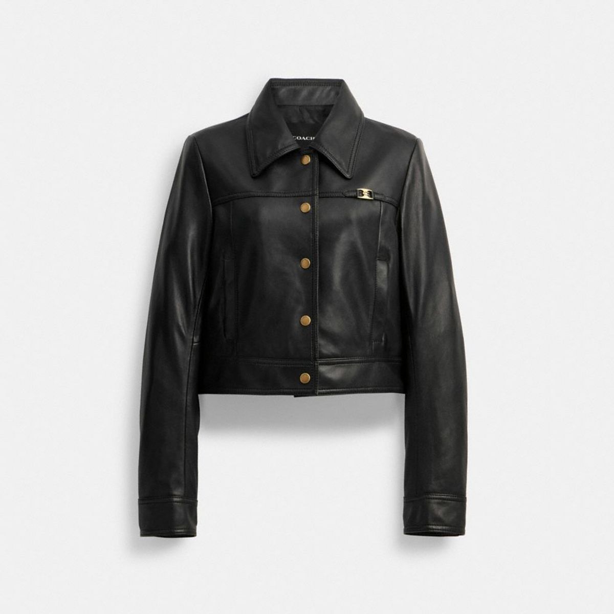 코치(COACH) 스냅 프론트 슈렁큰 재킷 CM397 BLK