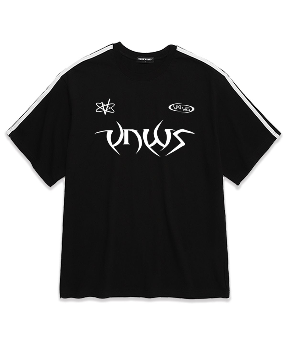 밴웍스(VANNWORKS) 소매 테잎 POINTED LOGO 오버핏 반팔 티셔츠 (VS0065) 블랙