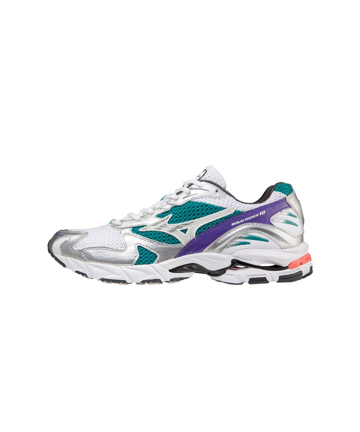 미즈노(MIZUNO) (공용) 웨이브 라이더 10 - 화이트:실버:틸 블루 / D1GA210407