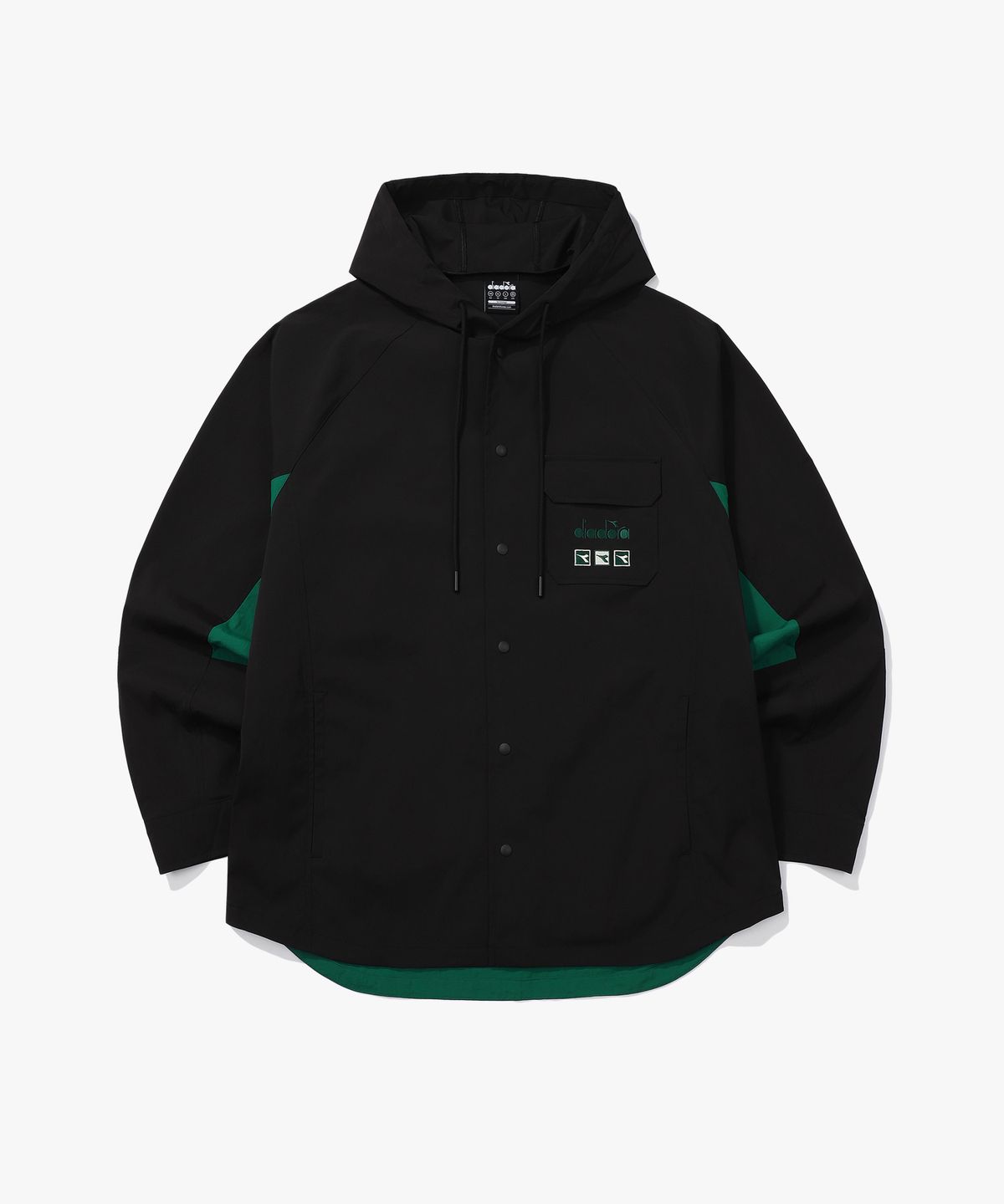 디아도라(diadora) 크래프트 후드 셔츠 자켓 BLACK