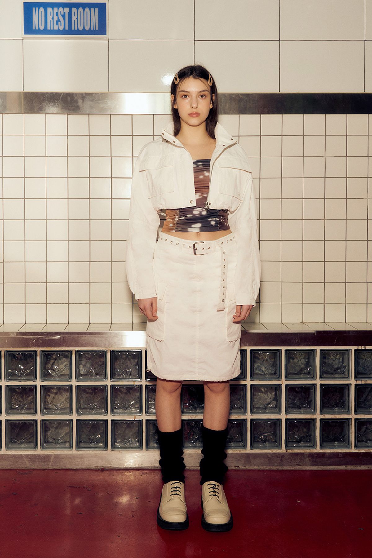 애프터아워즈(AFTERHOURS) CARGO SKIRT (WHITE)