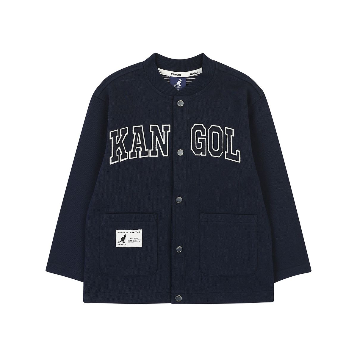 캉골키즈(KANGOL KIDS) 레터링 저지 점퍼 QA 0007 네이비/AQACJP00070NV