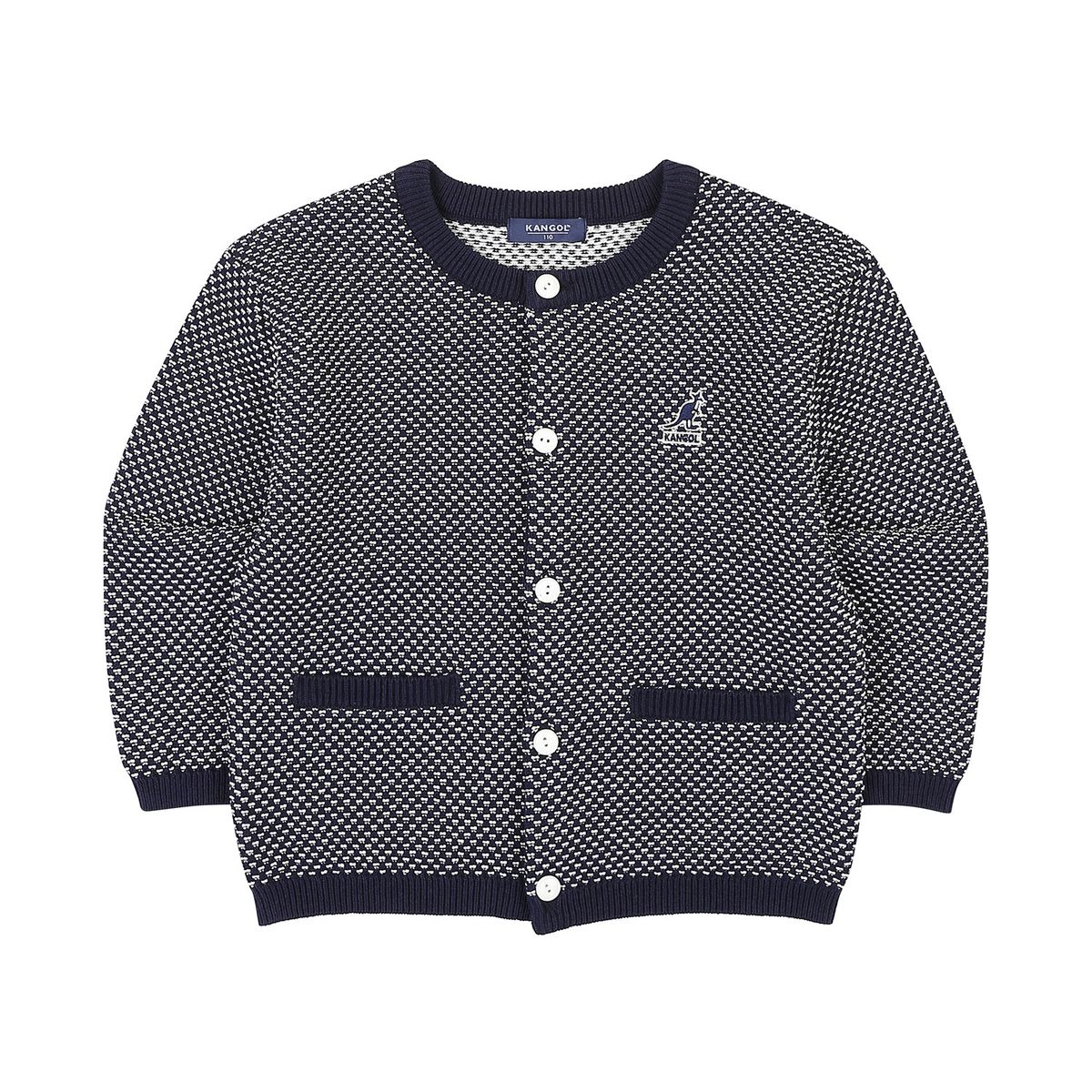 캉골키즈(KANGOL KIDS) 뉴 패턴 니트 가디건 QA 0001 네이비/AQACCD00010NV