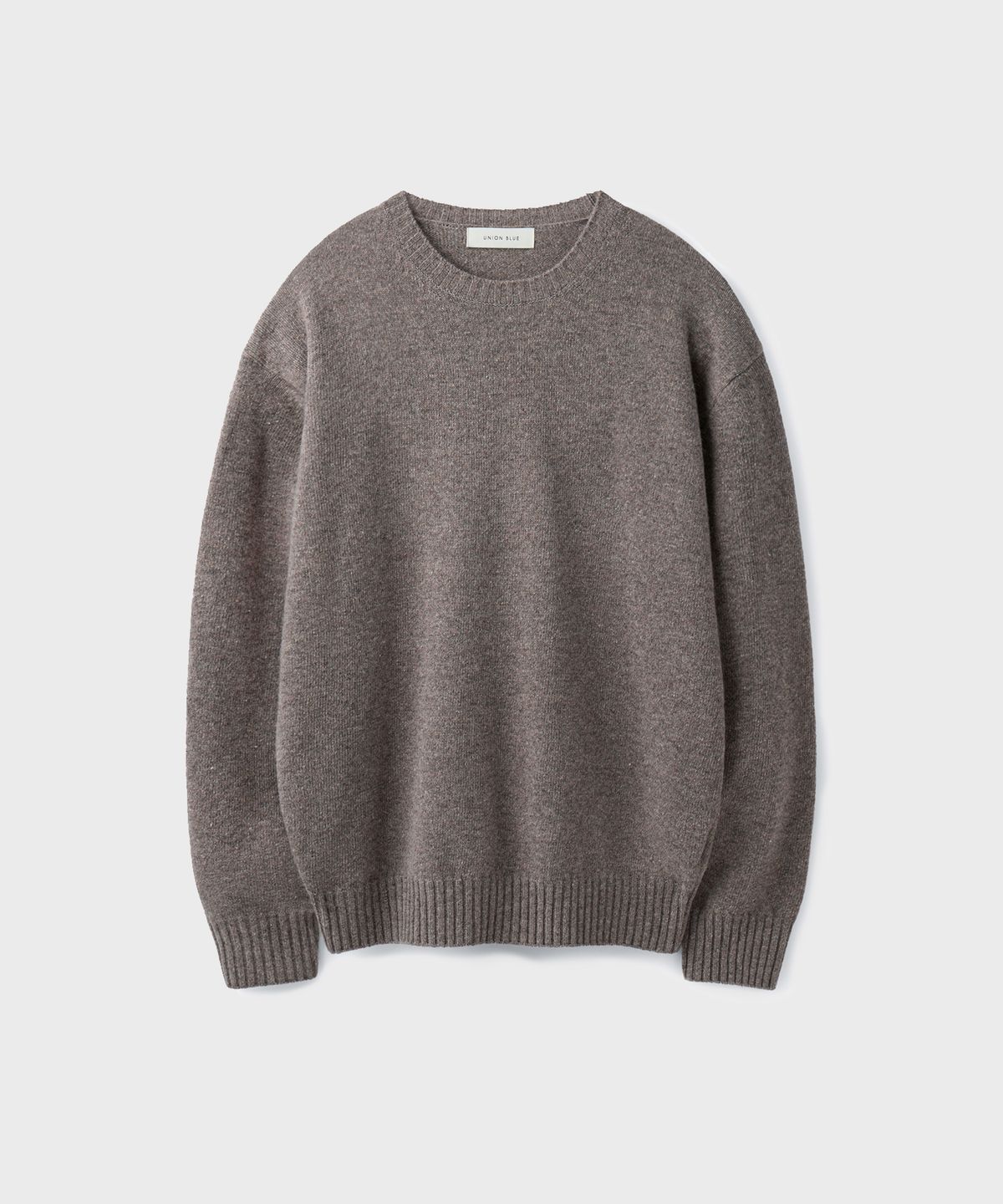 유니온블루(UNION BLUE) CASHMERE WOOL CREWNECK KNIT [COFFEE BROWN]