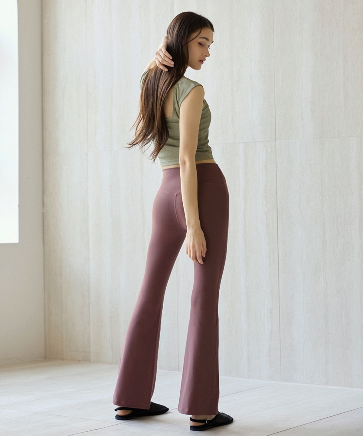 데비웨어(DEVIWEAR) Zero fat 와이드 부츠컷 레깅스 DEVI-B0073-코코아