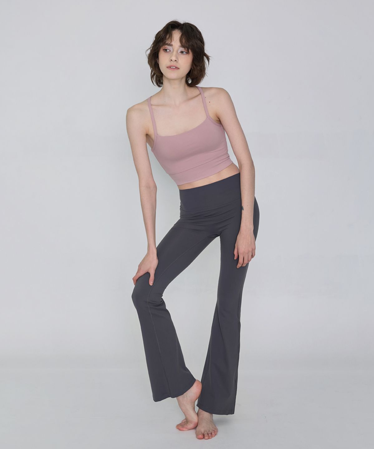 데비웨어(DEVIWEAR) Zero fat 와이드 부츠컷 레깅스 DEVI-B0073-에쉬그레이
