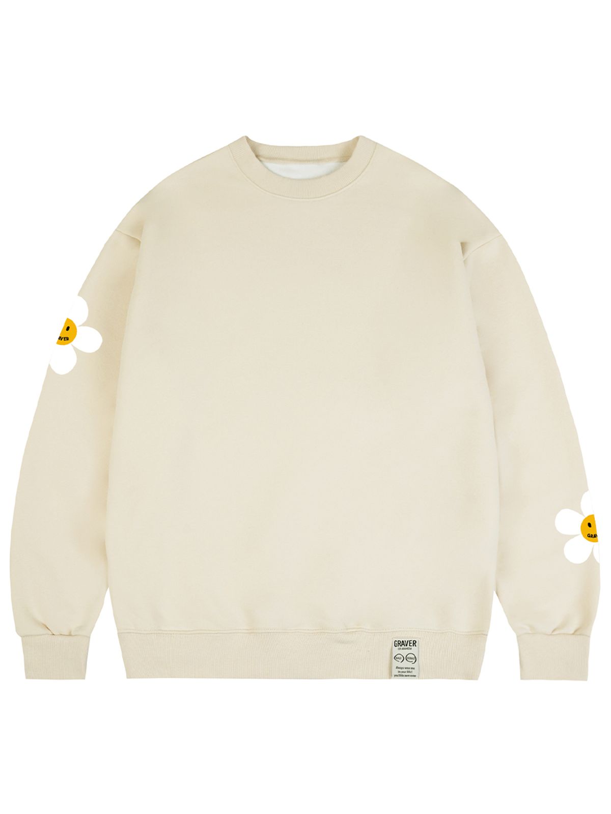 그레이버(GRAVER) [UNISEX]멀티 플라워 도트 스마일 맨투맨_크림