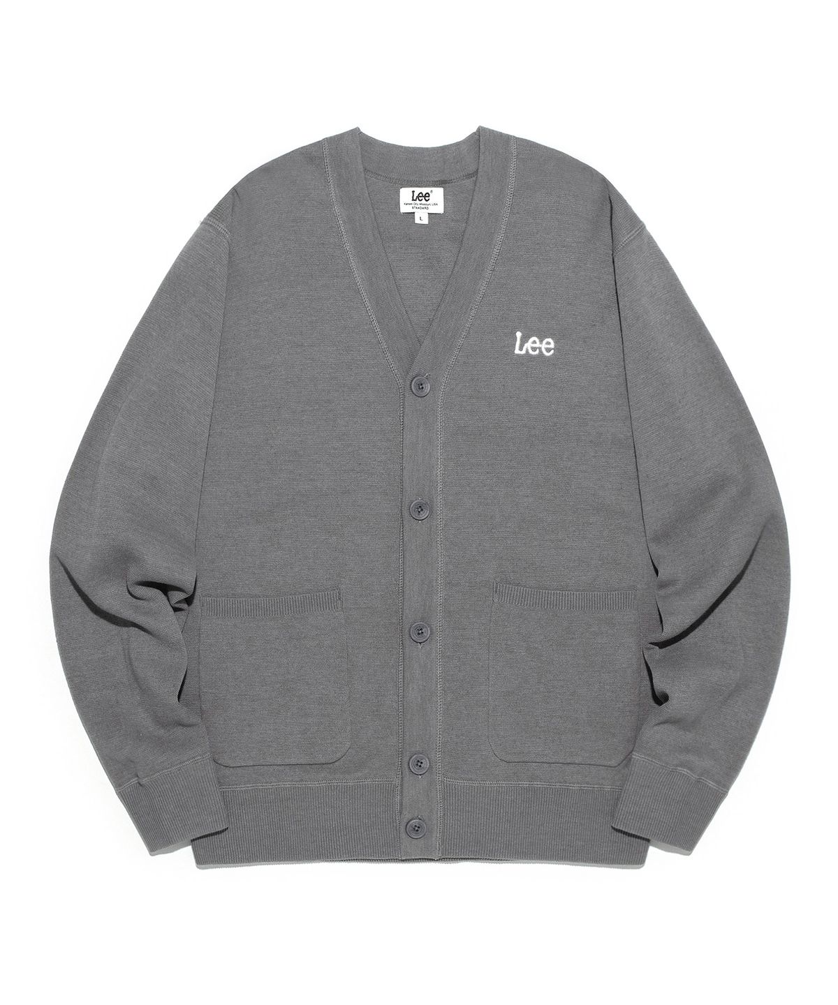 리(LEE) 브이넥 가디건 그레이