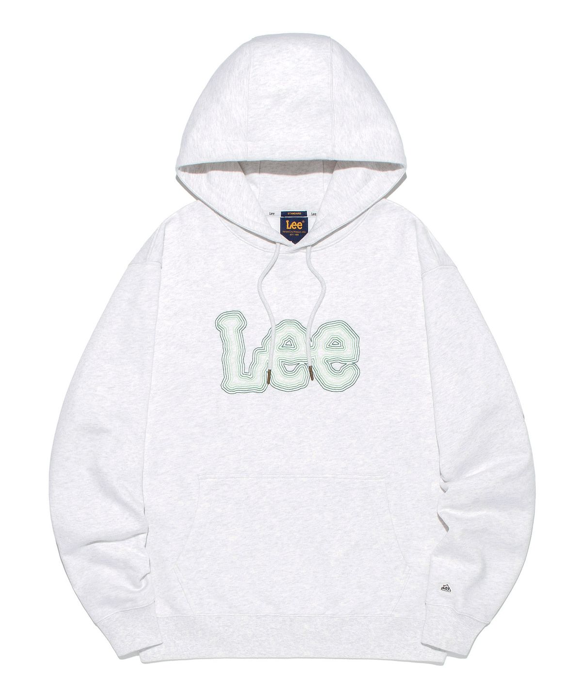 리(LEE) 빅 트위치 런닝 자수 로고 후드 라이트 그레이