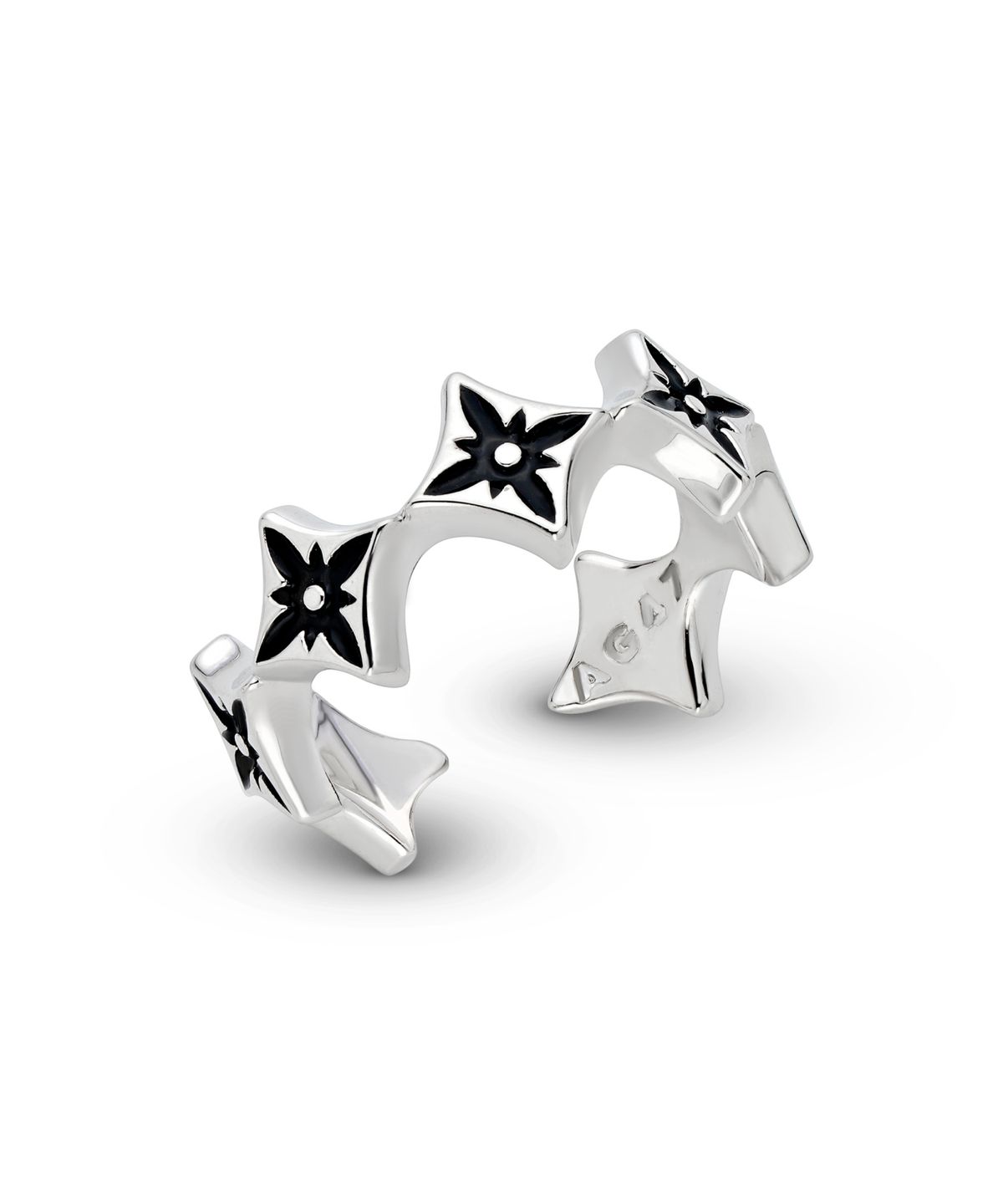 에이지47(AG47) i need. Ring- 08  Black Flower Point Open Ring